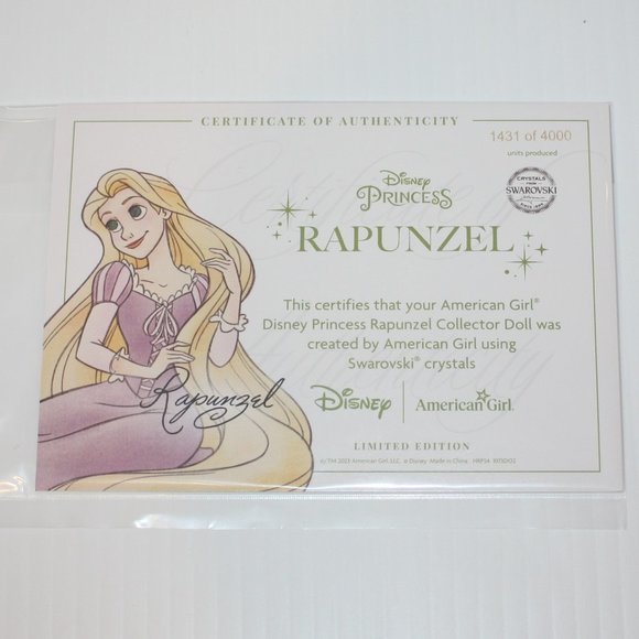 American Girl Rapunzel Limited Edition Disney Princess Collector Doll New in Box - Picture 3 of 10